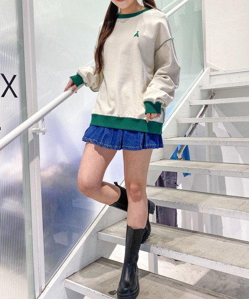 ALAND(エーランド)の「【UNISEX】ALAND/リバースステッチプルオーバー 2997318(スウェット・レディース・ライトグレー/ネイビー/グリーン・MEDIUM/LARGE)」の9枚目の写真