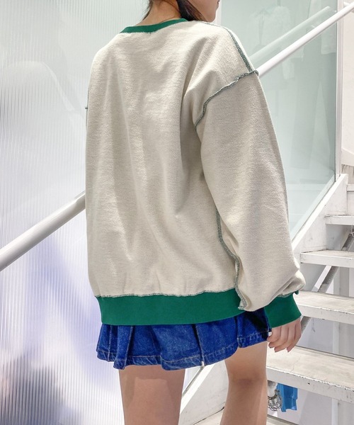 ALAND(エーランド)の「【UNISEX】ALAND/リバースステッチプルオーバー 2997318(スウェット・レディース・ライトグレー/ネイビー/グリーン・MEDIUM/LARGE)」の11枚目の写真