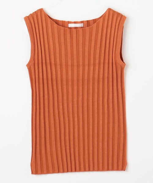 NICOLE white(ニコルホワイト)の「リブニットタンクトップ(タンクトップ・レディース・オフホワイト/グレー/ブルー/ブラック/イエロー/オレンジ・FREE)」の7枚目の写真