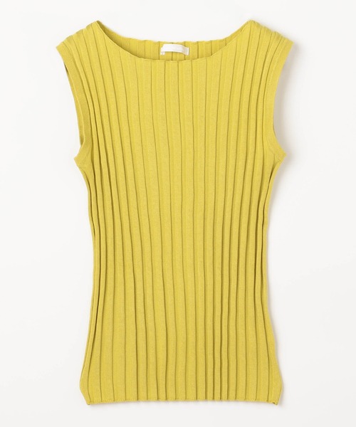 NICOLE white(ニコルホワイト)の「リブニットタンクトップ(タンクトップ・レディース・オフホワイト/グレー/ブルー/ブラック/イエロー/オレンジ・FREE)」の9枚目の写真