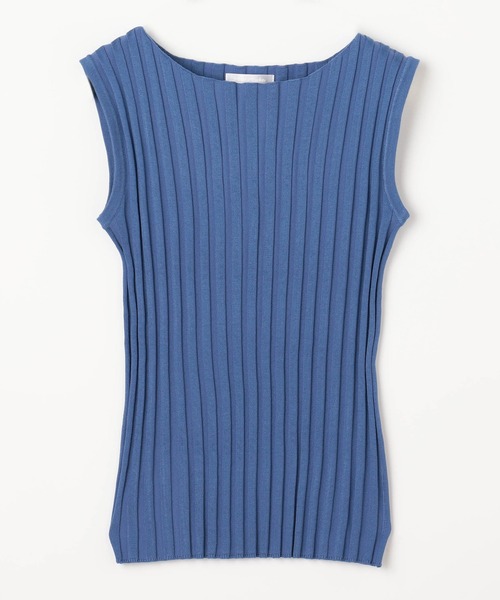 NICOLE white(ニコルホワイト)の「リブニットタンクトップ(タンクトップ・レディース・オフホワイト/グレー/ブルー/ブラック/イエロー/オレンジ・FREE)」の12枚目の写真