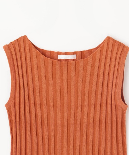 NICOLE white(ニコルホワイト)の「リブニットタンクトップ(タンクトップ・レディース・オフホワイト/グレー/ブルー/ブラック/イエロー/オレンジ・FREE)」の14枚目の写真