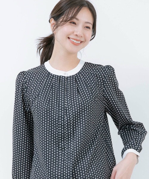 Jayro(ジャイロ)の「配色バンドカラーブラウス(シャツ/ブラウス・レディース・ピンク系その他2/ホワイト系その他/ブラック/ブラック系その他/ホワイト系その他2・M)」の4枚目の写真