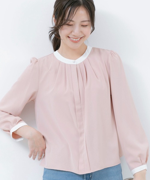 Jayro(ジャイロ)の「配色バンドカラーブラウス(シャツ/ブラウス・レディース・ピンク系その他2/ホワイト系その他/ブラック/ブラック系その他/ホワイト系その他2・M)」の8枚目の写真