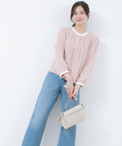 Jayro(ジャイロ)の「配色バンドカラーブラウス(シャツ/ブラウス・レディース・ピンク系その他2/ホワイト系その他/ブラック/ブラック系その他/ホワイト系その他2・M)」の12枚目の写真