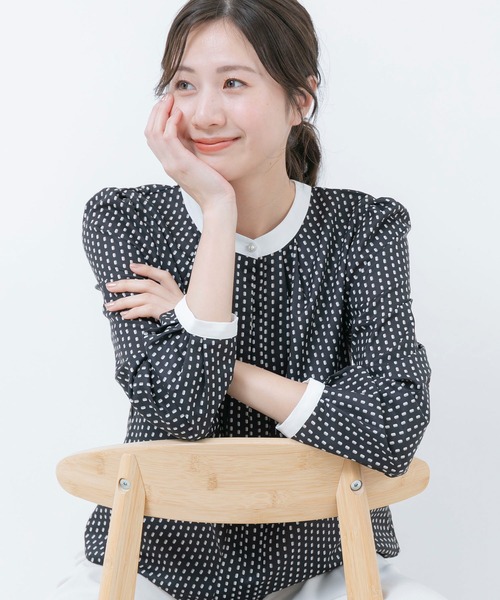 Jayro(ジャイロ)の「配色バンドカラーブラウス(シャツ/ブラウス・レディース・ピンク系その他2/ホワイト系その他/ブラック/ブラック系その他/ホワイト系その他2・M)」の13枚目の写真