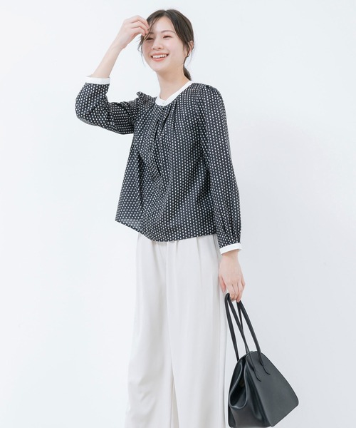 Jayro(ジャイロ)の「配色バンドカラーブラウス(シャツ/ブラウス・レディース・ピンク系その他2/ホワイト系その他/ブラック/ブラック系その他/ホワイト系その他2・M)」の16枚目の写真