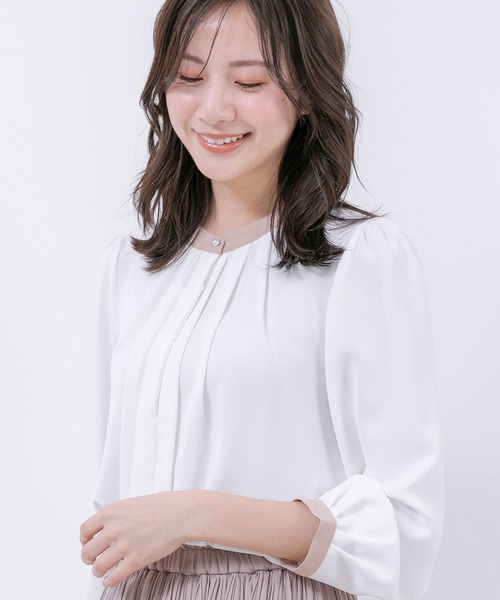 Jayro(ジャイロ)の「配色バンドカラーブラウス(シャツ/ブラウス・レディース・ピンク系その他2/ホワイト系その他/ブラック/ブラック系その他/ホワイト系その他2・M)」の21枚目の写真
