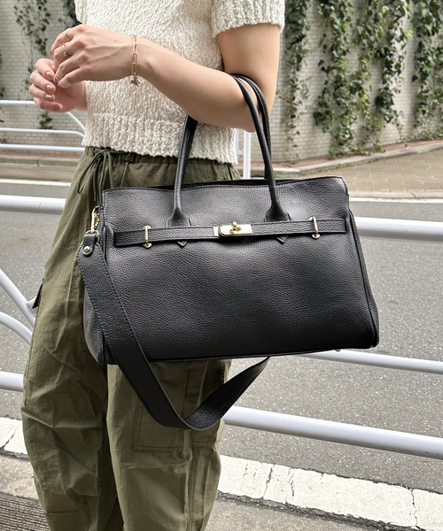U by SPICK&SPAN(ユーバイスピックアンドスパン)の「≪追加≫【AULENTTI/オウレンティ】2WAY TOTE BAG2(トートバッグ・レディース・ブラック・FREE)」の2枚目の写真