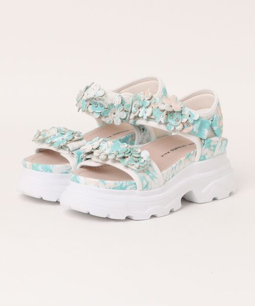tsumori chisato WALK(ツモリチサトウォーク)の「小花モチーフトラックソールサンダル(サンダル・レディース・ゴールド/ブラック/マルチ・S(22.5cm)/M(23.5cm)/L(24.5cm))」の3枚目の写真