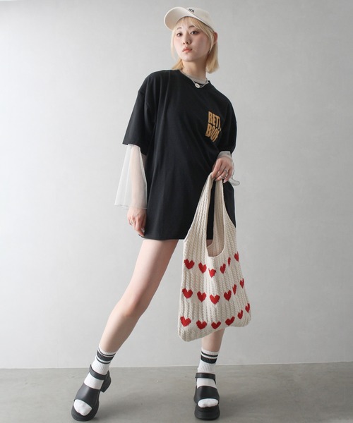SpRay(スプレイ)の「ベティーBETTYバックプリントTシャツ(Tシャツ/カットソー・レディース・ブラック/オフホワイト/チャコールグレー・FREE)」の12枚目の写真