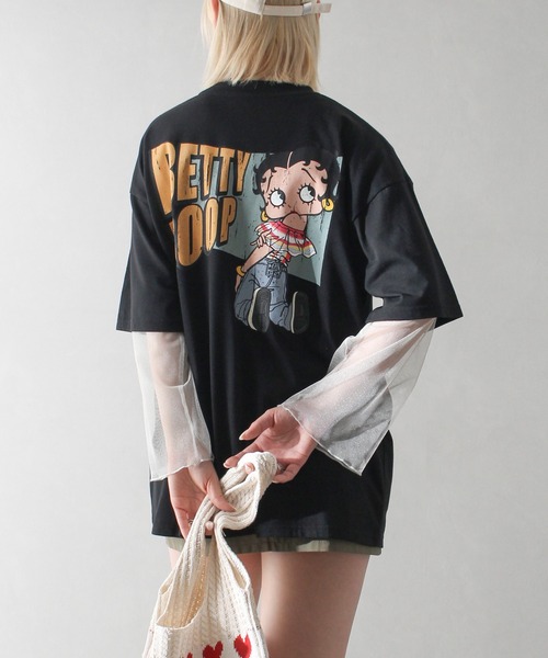 SpRay(スプレイ)の「ベティーBETTYバックプリントTシャツ(Tシャツ/カットソー・レディース・ブラック/オフホワイト/チャコールグレー・FREE)」の18枚目の写真