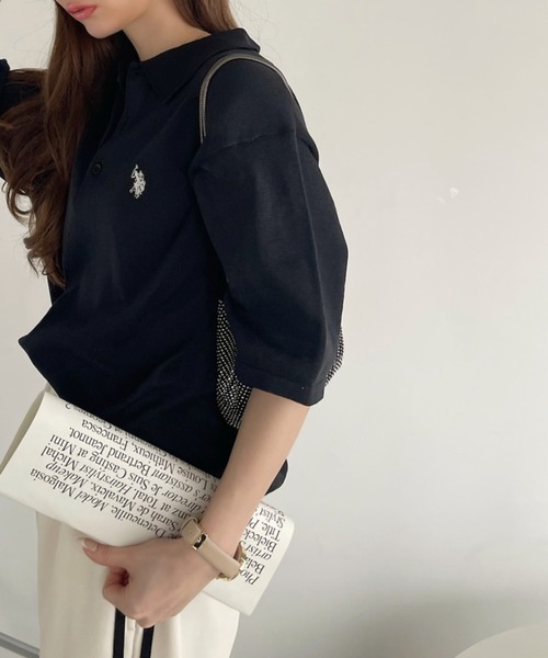 U.S. POLO ASSN.(ユーエスポロアッスン)の「Ada. // U.S. POLO ASSN. ニット ポロシャツ(ポロシャツ・レディース・ブラック/ネイビー/オフホワイト/ライトベージュ/カーキ/ライトグリーン/ライトブルー・M/L/S)」の21枚目の写真