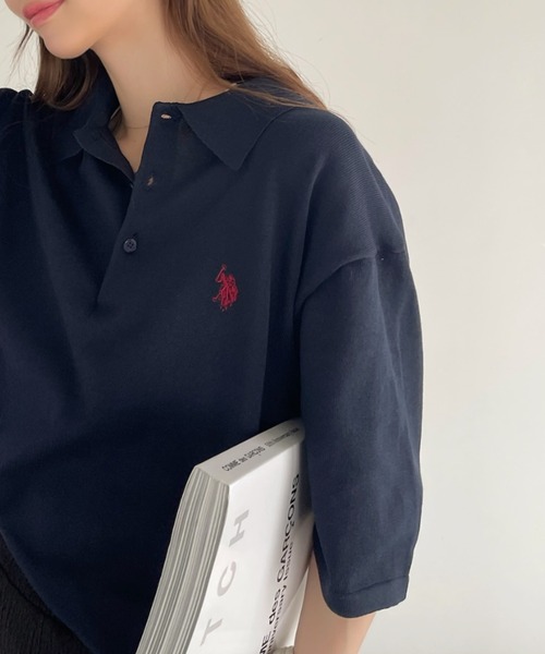 U.S. POLO ASSN.(ユーエスポロアッスン)の「Ada. // U.S. POLO ASSN. ニット ポロシャツ(ポロシャツ・レディース・ブラック/ネイビー/オフホワイト/ライトベージュ/カーキ/ライトグリーン/ライトブルー・M/L/S)」の15枚目の写真