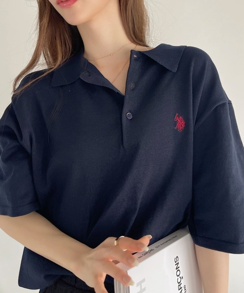 U.S. POLO ASSN.(ユーエスポロアッスン)の「Ada. // U.S. POLO ASSN. ニット ポロシャツ(ポロシャツ・レディース・ブラック/ネイビー/オフホワイト/ライトベージュ/カーキ/ライトグリーン/ライトブルー・M/L/S)」の18枚目の写真