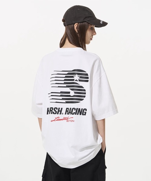 HARSH AND CRUEL(ハーシュアンドクルーエル)の「クルーネックゲームロゴプリントTシャツ オーバーサイズ ユニセックス HC24S5TP03【Harsh and Cruel】(Tシャツ/カットソー・メンズ・ブラック/ホワイト・XL/M/L)」の1枚目の写真