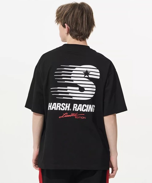 HARSH AND CRUEL(ハーシュアンドクルーエル)の「クルーネックゲームロゴプリントTシャツ オーバーサイズ ユニセックス HC24S5TP03【Harsh and Cruel】(Tシャツ/カットソー・メンズ・ブラック/ホワイト・XL/M/L)」の2枚目の写真