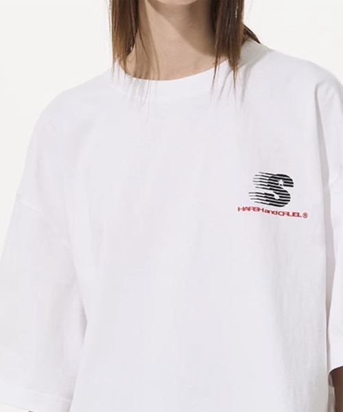 HARSH AND CRUEL(ハーシュアンドクルーエル)の「クルーネックゲームロゴプリントTシャツ オーバーサイズ ユニセックス HC24S5TP03【Harsh and Cruel】(Tシャツ/カットソー・メンズ・ブラック/ホワイト・XL/M/L)」の16枚目の写真