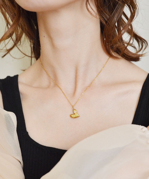 styiro(スタイロ)の「水に強く変色しにくい 金属アレルギー対応 ハートストーンステンレスネックレス(ネックレス・レディース・シルバー/ゴールド・FREE)」の6枚目の写真