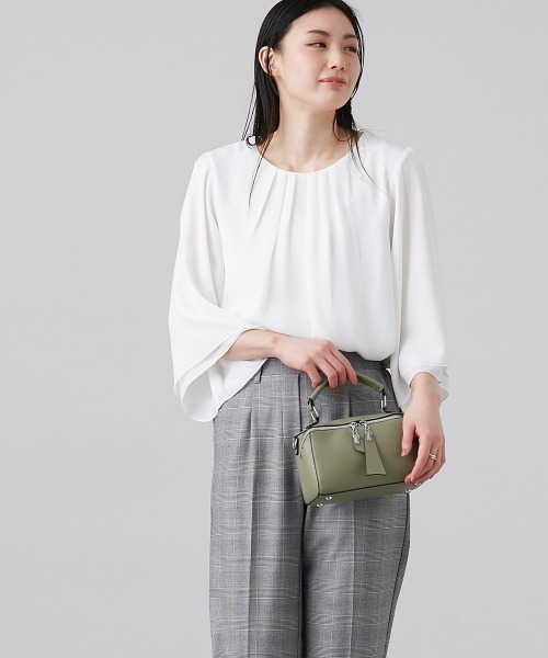 slattgir(スラットジール)の「高身長 ジョーゼットフレア7分袖ブラウス (トールサイズ)(シャツ/ブラウス・レディース・オフホワイト/ブラック/ブルー/グレイッシュベージュ/ベージュ系/ピンク系/ネイビー・LL/3L/4L/5L/M/L)」の14枚目の写真