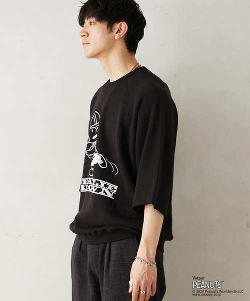 PEANUTS&CO(ピーナッツアンドコー)の「【PEANUTS × SPORTS WEAR by relume】別注 ハーフスリーブ スウェット(Tシャツ/カットソー・メンズ・ブラック系その他/シャーベット/ベージュ/チャコールグレー・X-LARGE/MEDIUM/LARGE)」の17枚目の写真