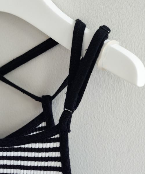 CIAOPANIC TYPY（チャオパニックティピー）の「■【KIDS】ボーダーキャミワンピース（ワンピース・キッズ・ブルー/パープル/ブラック・MEDIUM/SMALL/LARGE/X-LARGE/XX-LARGE）」の6枚目の写真