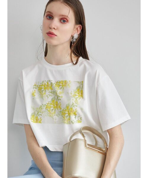 plantica(プランティカ)の「プランティカプリントTシャツ(Tシャツ/カットソー・レディース・ラベンダー/アイボリー/イエロー・FREE)」の1枚目の写真
