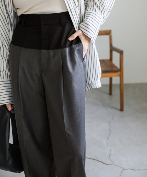 select MOCA(セレクトモカ)の「ウエスト切替スラックスパンツ(スラックス・レディース・グレー/ベージュ・MEDIUM/LARGE)」の13枚目の写真
