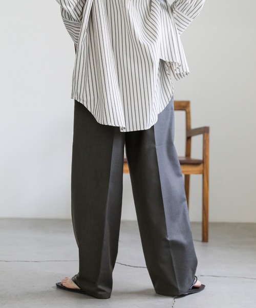 select MOCA(セレクトモカ)の「ウエスト切替スラックスパンツ(スラックス・レディース・グレー/ベージュ・MEDIUM/LARGE)」の11枚目の写真