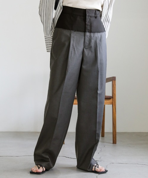 select MOCA(セレクトモカ)の「ウエスト切替スラックスパンツ(スラックス・レディース・グレー/ベージュ・MEDIUM/LARGE)」の14枚目の写真