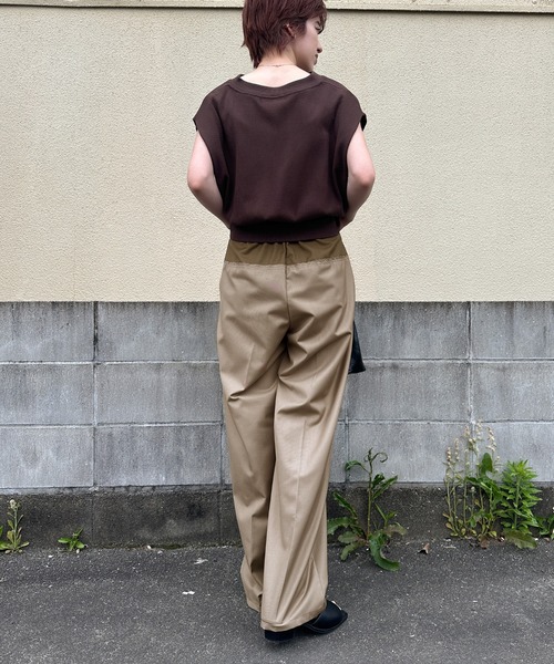 select MOCA(セレクトモカ)の「ウエスト切替スラックスパンツ(スラックス・レディース・グレー/ベージュ・MEDIUM/LARGE)」の3枚目の写真