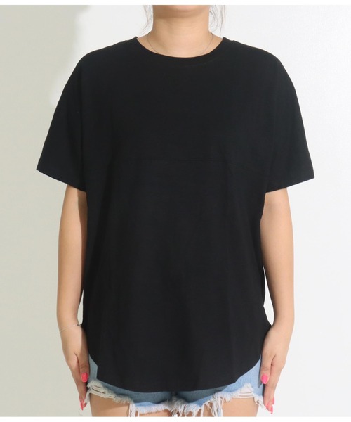 anap mimpi(アナップミンピ)の「切替 ビッグ 無地 半袖 スラブ Tシャツ(Tシャツ/カットソー・レディース・ベージュ系その他/グリーン/ブラック/オフホワイト・FREE)」の15枚目の写真