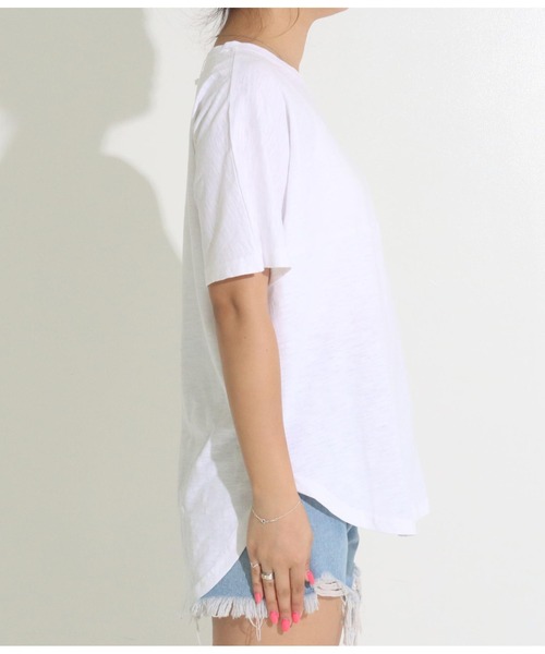 anap mimpi(アナップミンピ)の「切替 ビッグ 無地 半袖 スラブ Tシャツ(Tシャツ/カットソー・レディース・ベージュ系その他/グリーン/ブラック/オフホワイト・FREE)」の18枚目の写真