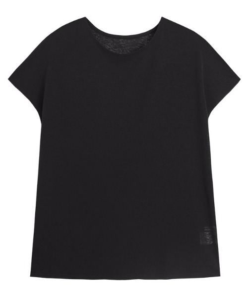 Pierrot(ピエロ)の「シアーフレンチスリーブカットソー クルーネック(Tシャツ/カットソー・レディース・ブラック/チャコール/イエロー/オフホワイト/ベージュ系その他/グレー系その他・L/M)」の7枚目の写真