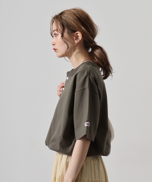 JEMORGAN(ジェーイーモーガン)の「JEMORGAN 天竺半袖ヘンリーネック(Tシャツ/カットソー・メンズ・ホワイト/ネイビー/カーキ/ブラック/ベージュ・XL/M/L)」の9枚目の写真