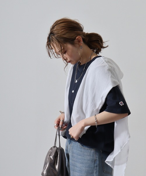 JEMORGAN(ジェーイーモーガン)の「JEMORGAN 天竺半袖ヘンリーネック(Tシャツ/カットソー・メンズ・ホワイト/ネイビー/カーキ/ブラック/ベージュ・XL/M/L)」の14枚目の写真