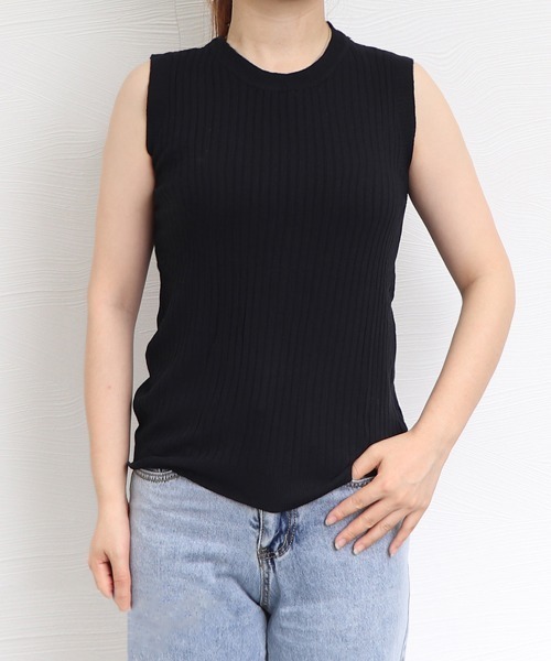 Miniministore(ミニミニストア)の「リブニット タンクトップ ノースリーブ(タンクトップ・レディース・ブラック/ピンク/グリーン/キャメル/イエロー/ライトイエロー/ホワイト/ダークベージュ/ライトブルー/グレー・FREE)」の18枚目の写真