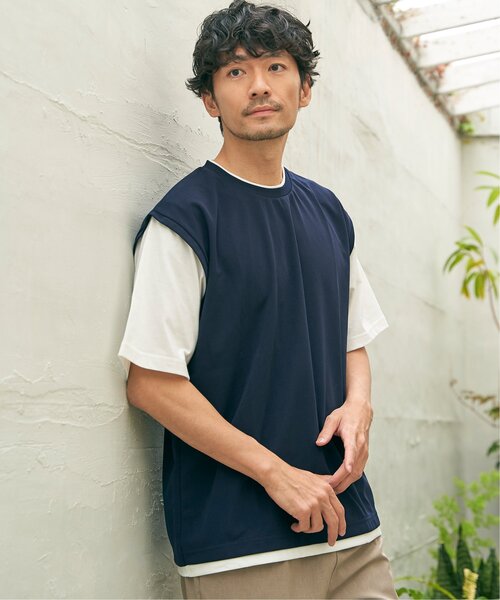 ikka（イッカ）の「【コスパ最強／接触冷感】速乾COOLフェイクベストTシャツ【親子コーデ】（Tシャツ/カットソー・メンズ・ブルー/ダークグリーン/ベージュ/ネイビー/ピンク・M/S/XL/L）」の15枚目の写真