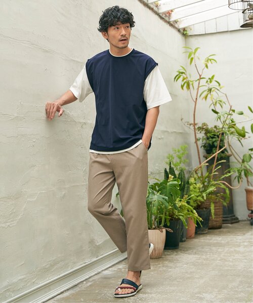 ikka（イッカ）の「【コスパ最強／接触冷感】速乾COOLフェイクベストTシャツ【親子コーデ】（Tシャツ/カットソー・メンズ・ブルー/ダークグリーン/ベージュ/ネイビー/ピンク・M/S/XL/L）」の17枚目の写真