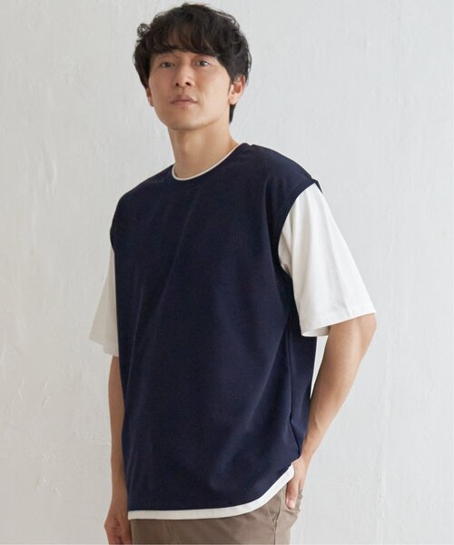ikka（イッカ）の「【コスパ最強／接触冷感】速乾COOLフェイクベストTシャツ【親子コーデ】（Tシャツ/カットソー・メンズ・ブルー/ダークグリーン/ベージュ/ネイビー/ピンク・M/S/XL/L）」の20枚目の写真