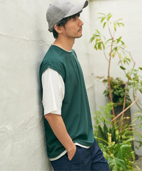 ikka（イッカ）の「【コスパ最強／接触冷感】速乾COOLフェイクベストTシャツ【親子コーデ】（Tシャツ/カットソー・メンズ・ブルー/ダークグリーン/ベージュ/ネイビー/ピンク・M/S/XL/L）」の22枚目の写真