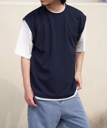 【コスパ最強／接触冷感】速乾COOLフェイクベストTシャツ【親子コーデ】