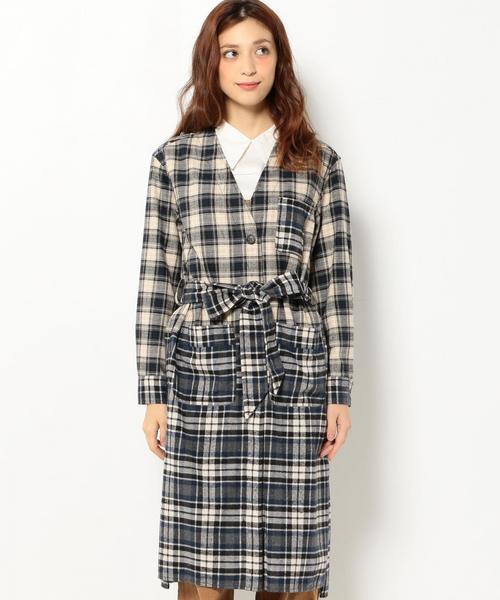 Another Edition（アナザーエディション）の「★★2チェックロングシャツ　ネイビー/AEBC 2CHK LONG SHT　ＮＹ（カーディガン/ボレロ・レディース・ネイビー・フリー）」の8枚目の写真