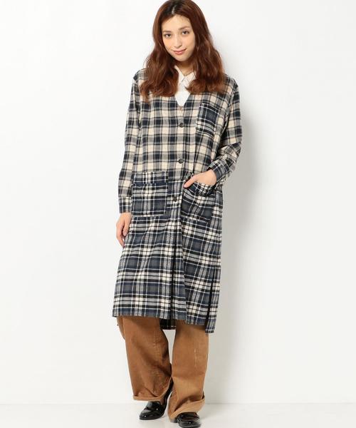 Another Edition（アナザーエディション）の「★★2チェックロングシャツ　ネイビー/AEBC 2CHK LONG SHT　ＮＹ（カーディガン/ボレロ・レディース・ネイビー・フリー）」の14枚目の写真