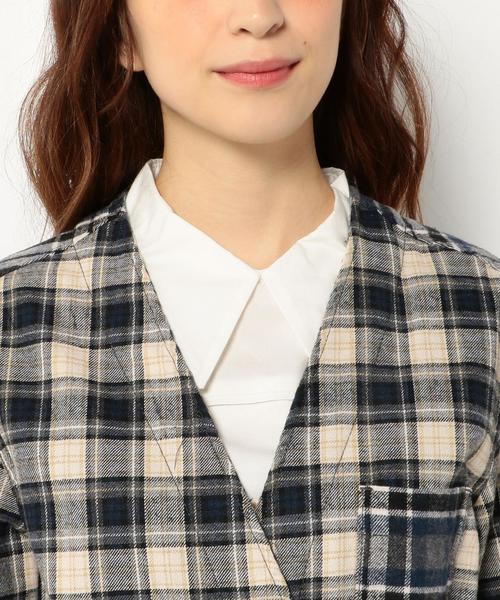 Another Edition（アナザーエディション）の「★★2チェックロングシャツ　ネイビー/AEBC 2CHK LONG SHT　ＮＹ（カーディガン/ボレロ・レディース・ネイビー・フリー）」の6枚目の写真
