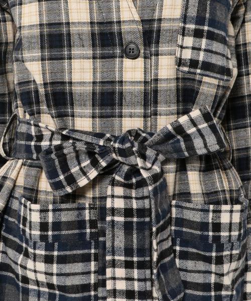 Another Edition（アナザーエディション）の「★★2チェックロングシャツ　ネイビー/AEBC 2CHK LONG SHT　ＮＹ（カーディガン/ボレロ・レディース・ネイビー・フリー）」の3枚目の写真