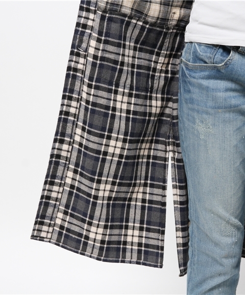 Another Edition（アナザーエディション）の「★★2チェックロングシャツ　ネイビー/AEBC 2CHK LONG SHT　ＮＹ（カーディガン/ボレロ・レディース・ネイビー・フリー）」の4枚目の写真