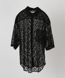 FLOCKY LACE SHEER SHIRT / フロッキーレースシアーシャツ