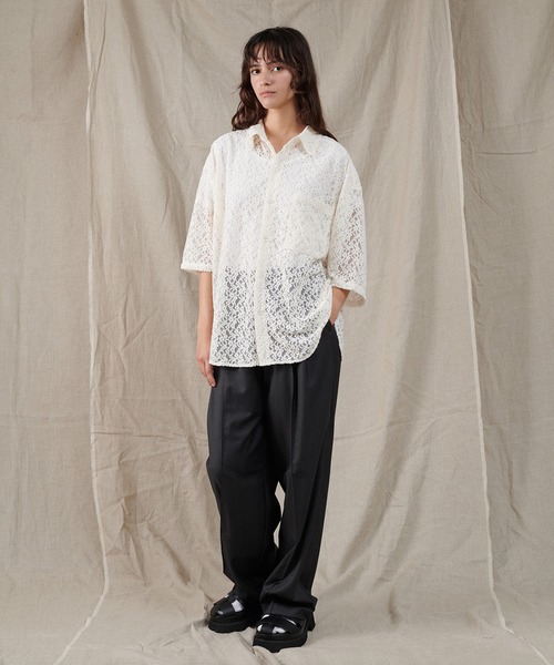 ブラウス シャツ フロッキーレースシャツ / Flocky Lace Shirt レディース セール】フロッキーレースシャツ / Flocky Lace Shirt（シャツ