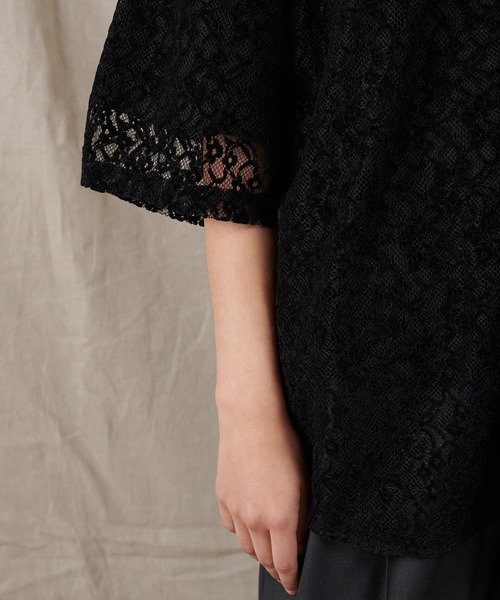 ONCILY(オンシェリー)の「FLOCKY LACE SHEER SHIRT / フロッキーレースシアーシャツ(シャツ/ブラウス・メンズ・アイボリー/ブラック/ブルー・SMALL/MEDIUM/LARGE)」の17枚目の写真